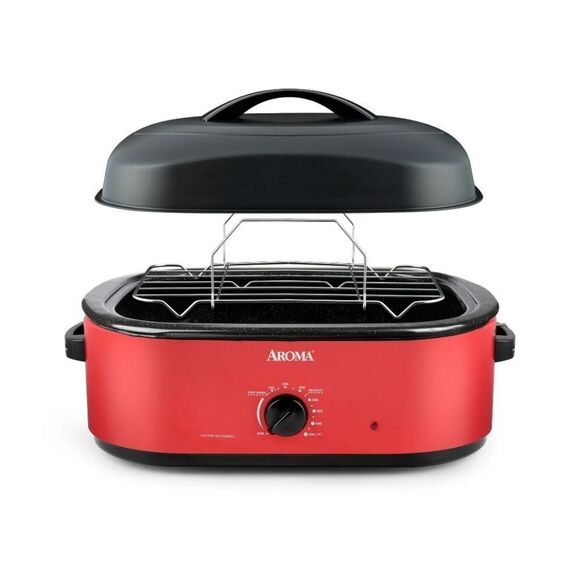 AROMA 18Qt. Turkey Roaster Oven with High-Dome Lid New - Picture 3 of 6